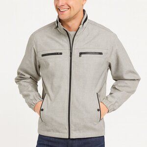 NWT Fried Denim Men's Jacket Size Large Tan Textured Lightweight Zipper Pockets